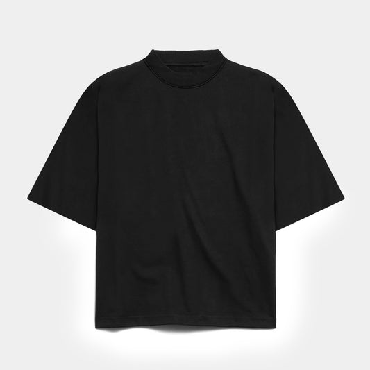 Black ultra heavy box fit tee